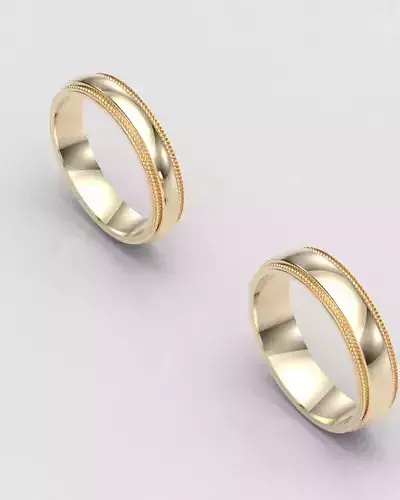 Milgrain Edge Wedding Band 3D Print Model