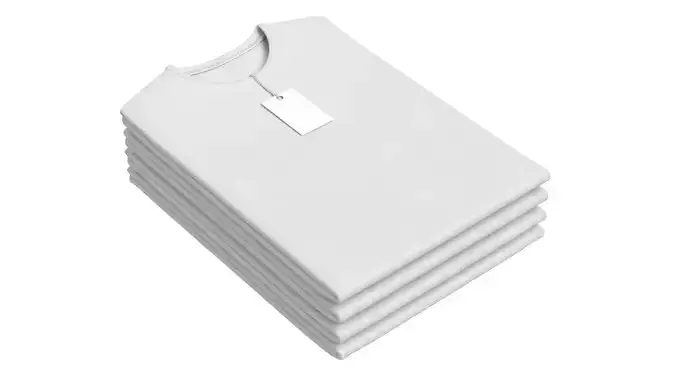 Crew Neck T-Shirt Folded For Men with Tag 3D model