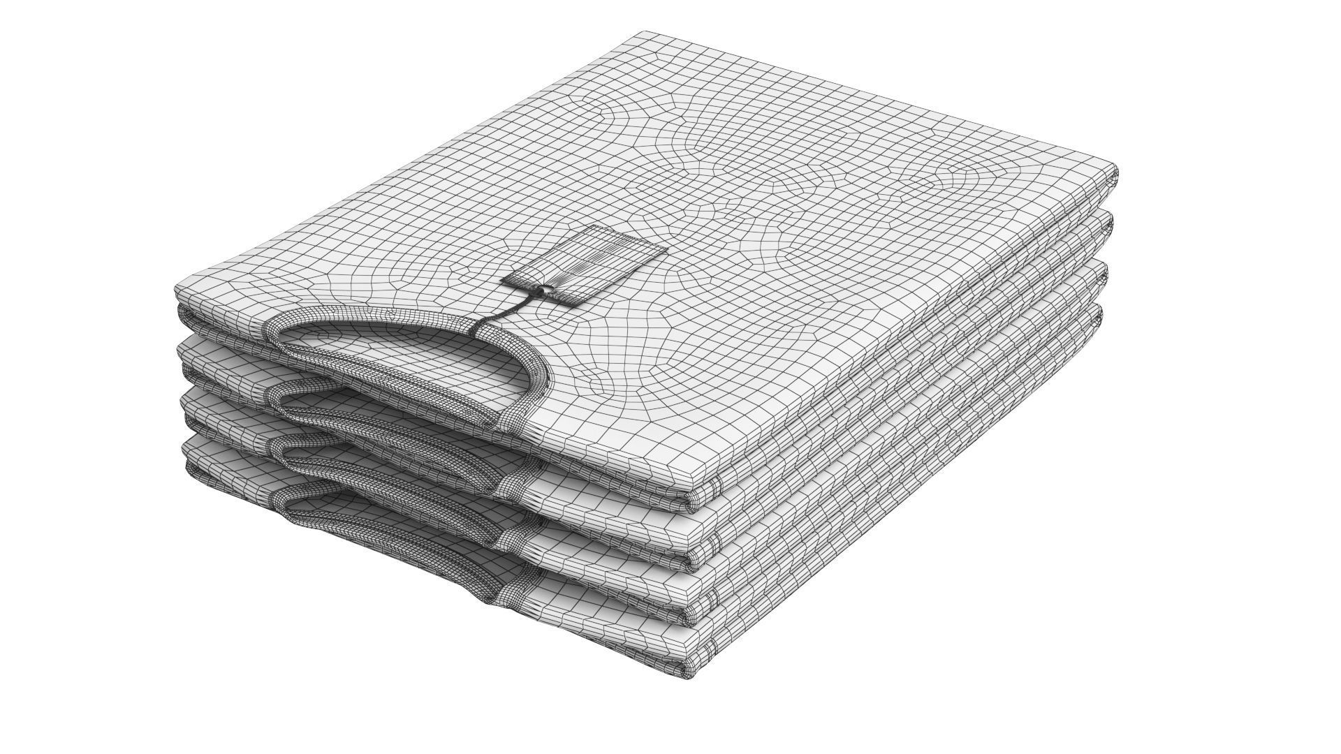 Crew Neck T-Shirt Folded For Men with Tag 3D model_5