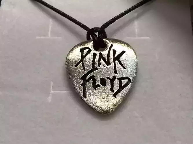 3d printable guitar pick with Pink Floyd engraved logo 3D print model