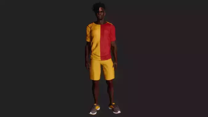 Realistic African Football Athlete