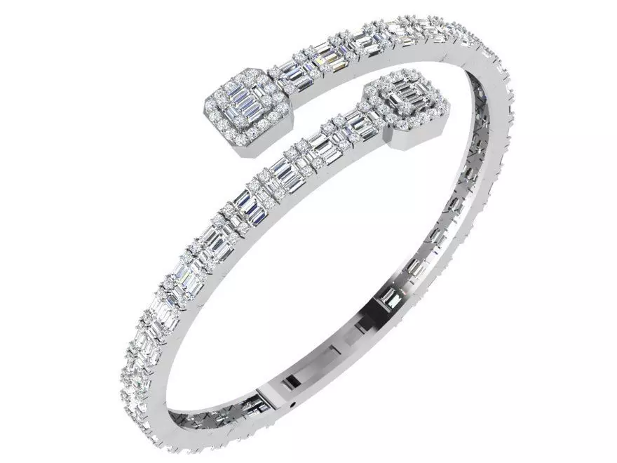 Emerald Diamond Bracelet 4764 3D print model_0