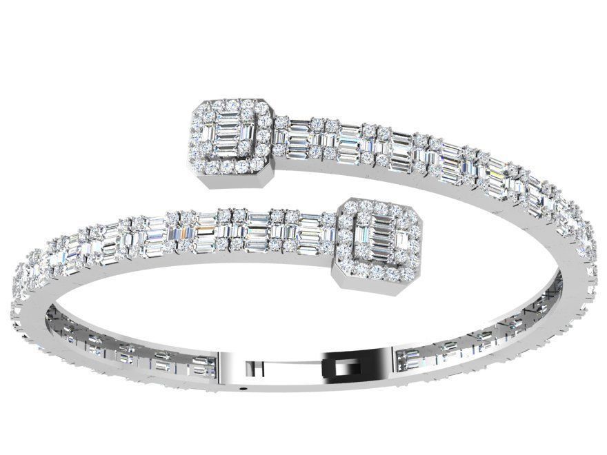 Emerald Diamond Bracelet 4764 3D print model_2