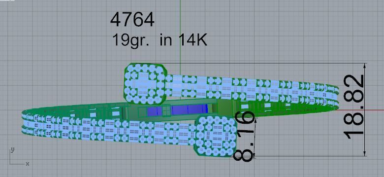 Emerald Diamond Bracelet 4764 3D print model_4