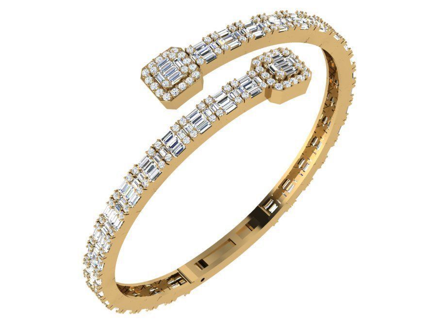 Emerald Diamond Bracelet 4764 3D print model_1