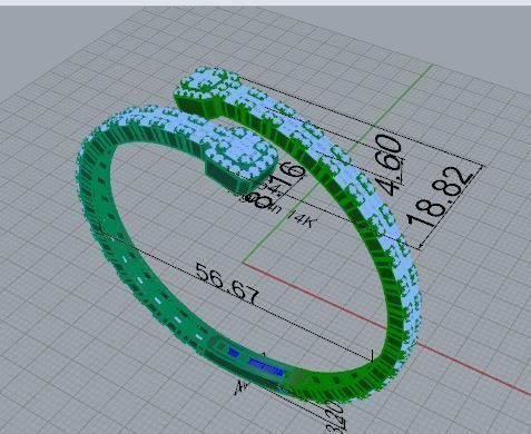 Emerald Diamond Bracelet 4764 3D print model_7