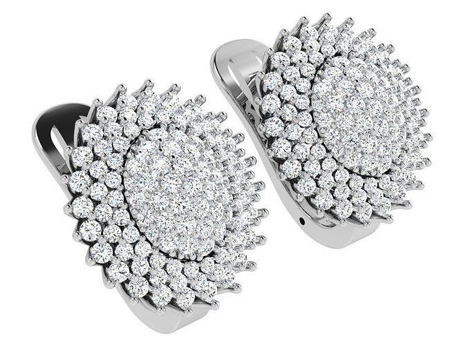 Oval Diamond Clip On Earrings 4768 3D print model
