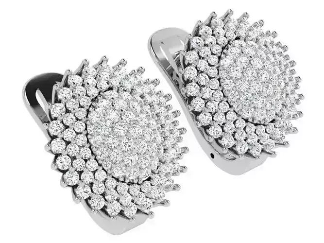 Oval Diamond Clip On Earrings 4768