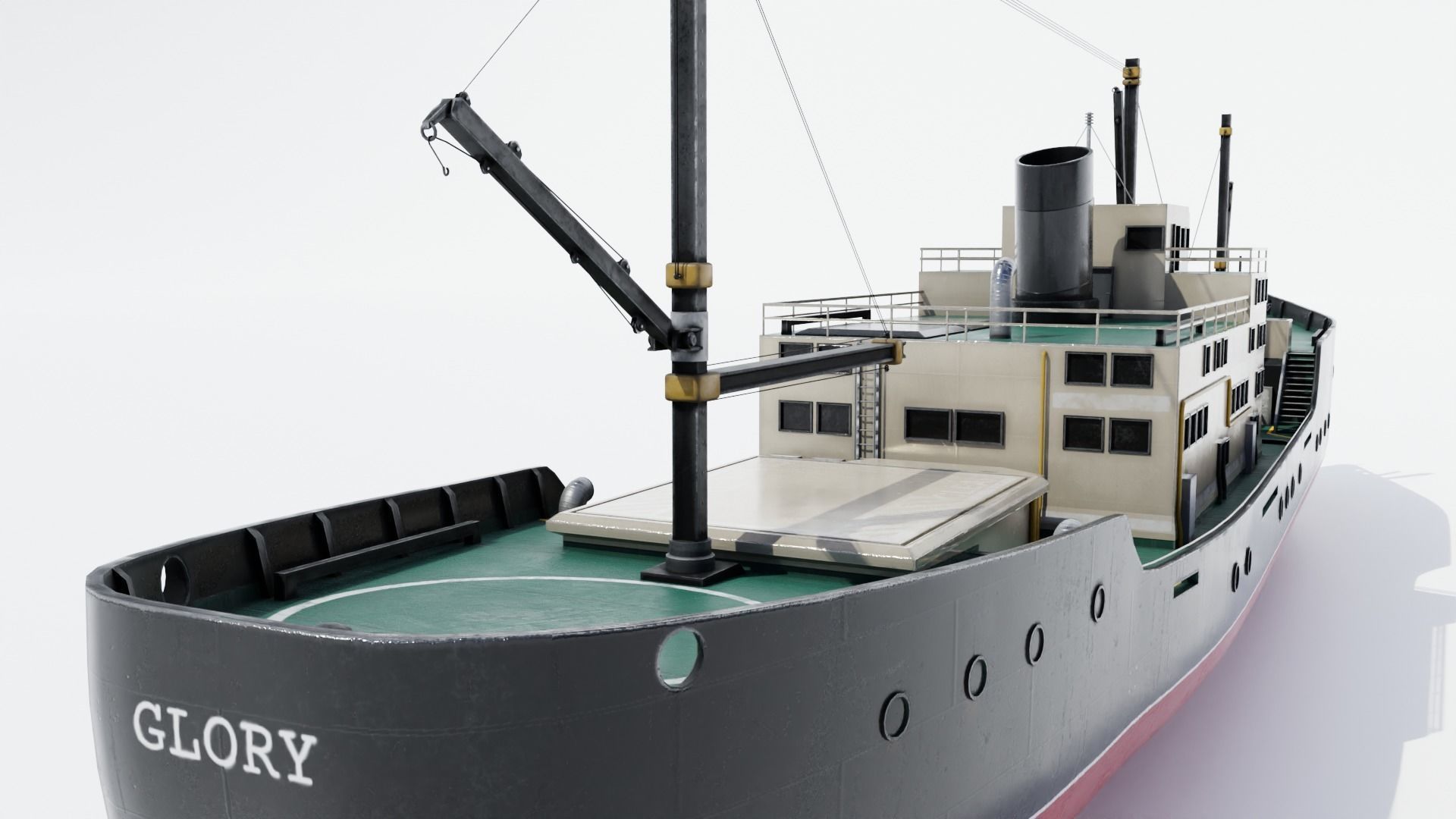 Exploration Ship 4K Textures Low-poly 3D model_10