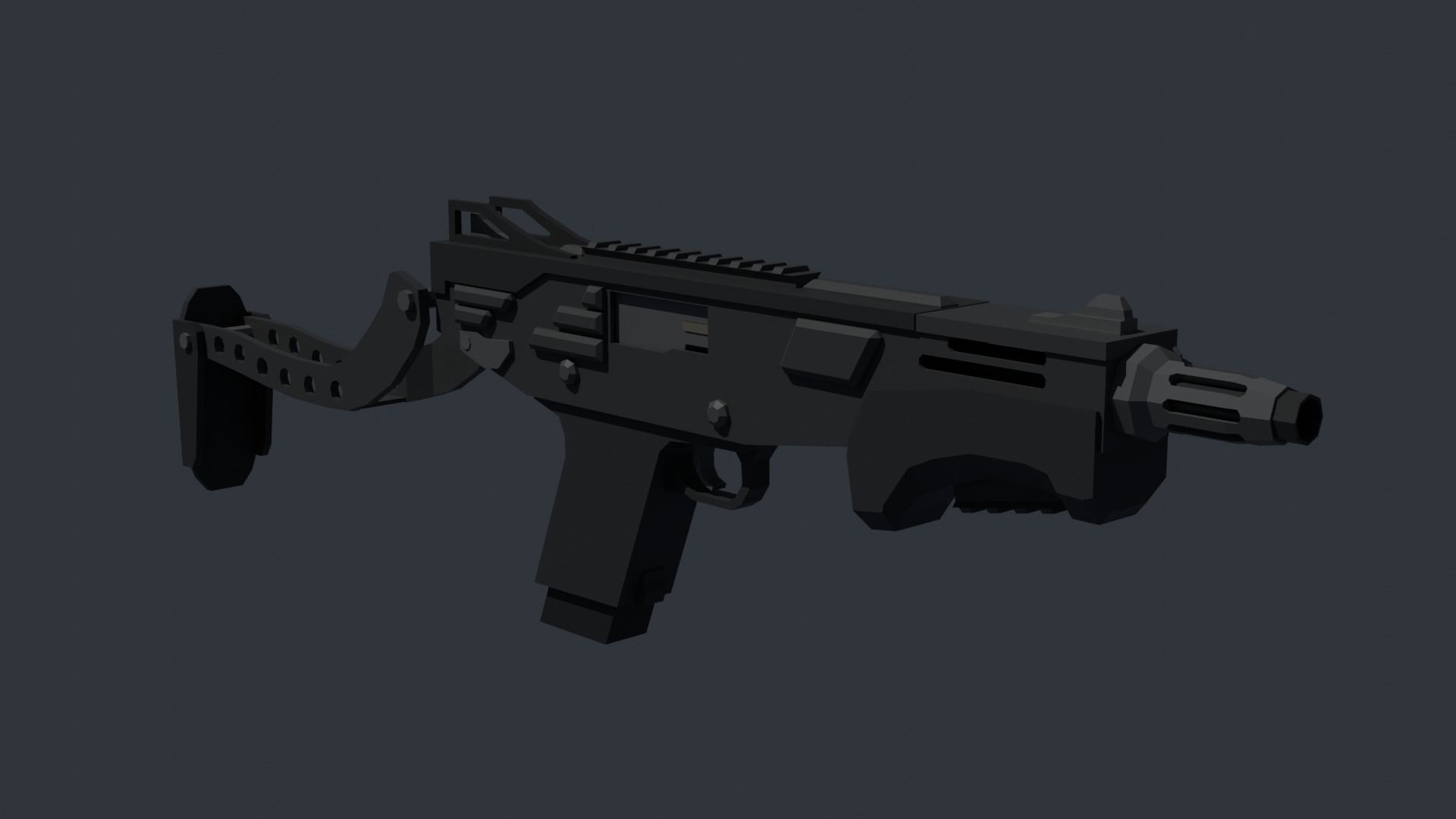 MAG-7 lowpoly shotgun Low-poly 3D model_1