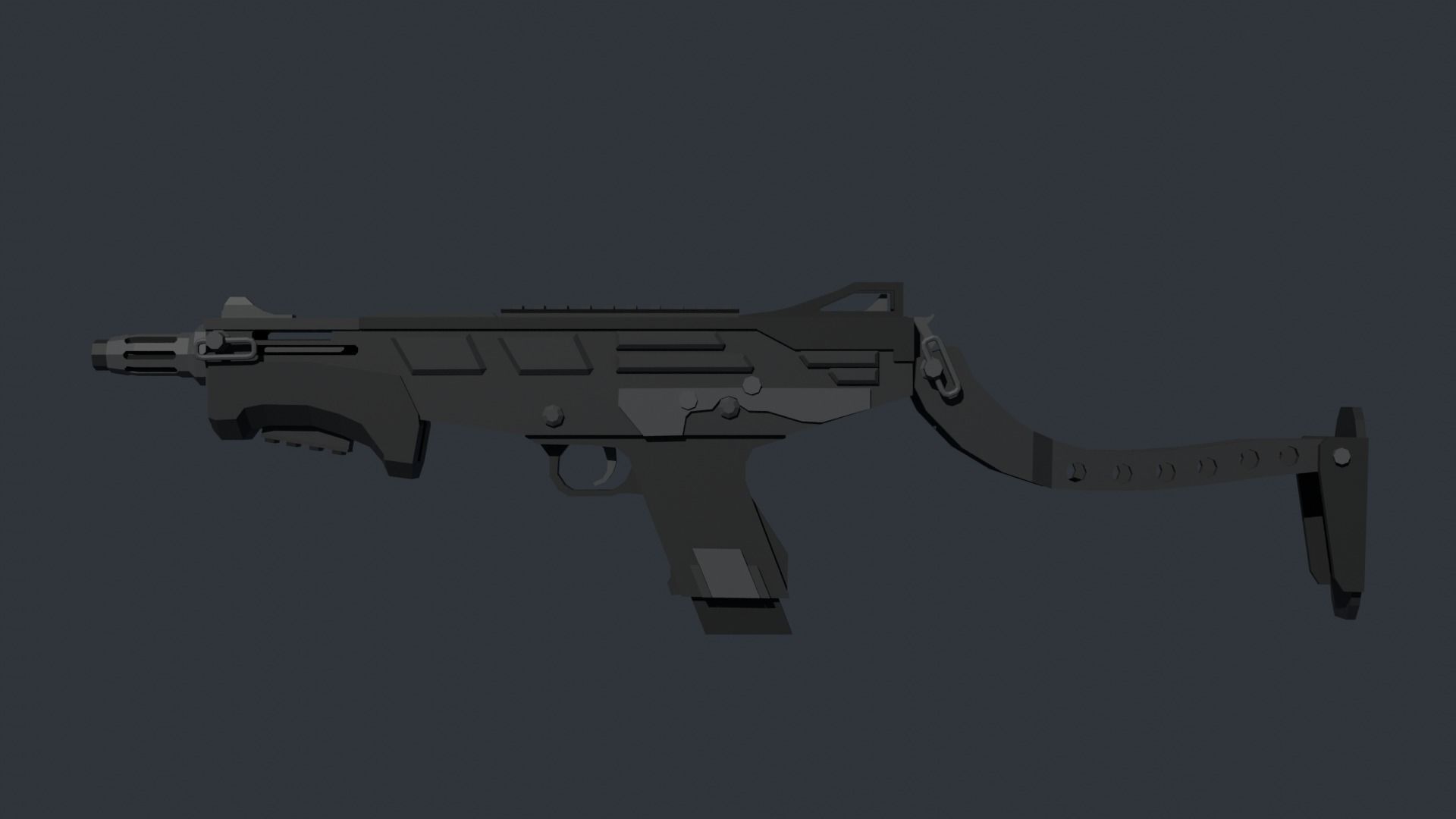 MAG-7 lowpoly shotgun Low-poly 3D model_5