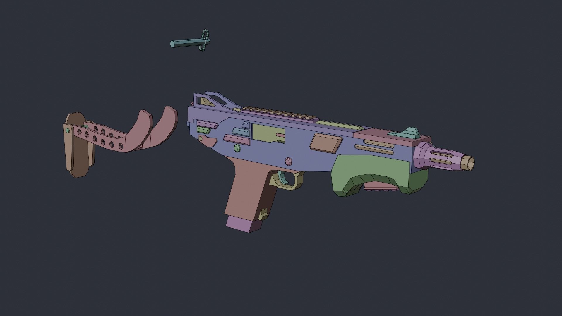MAG-7 lowpoly shotgun Low-poly 3D model_9