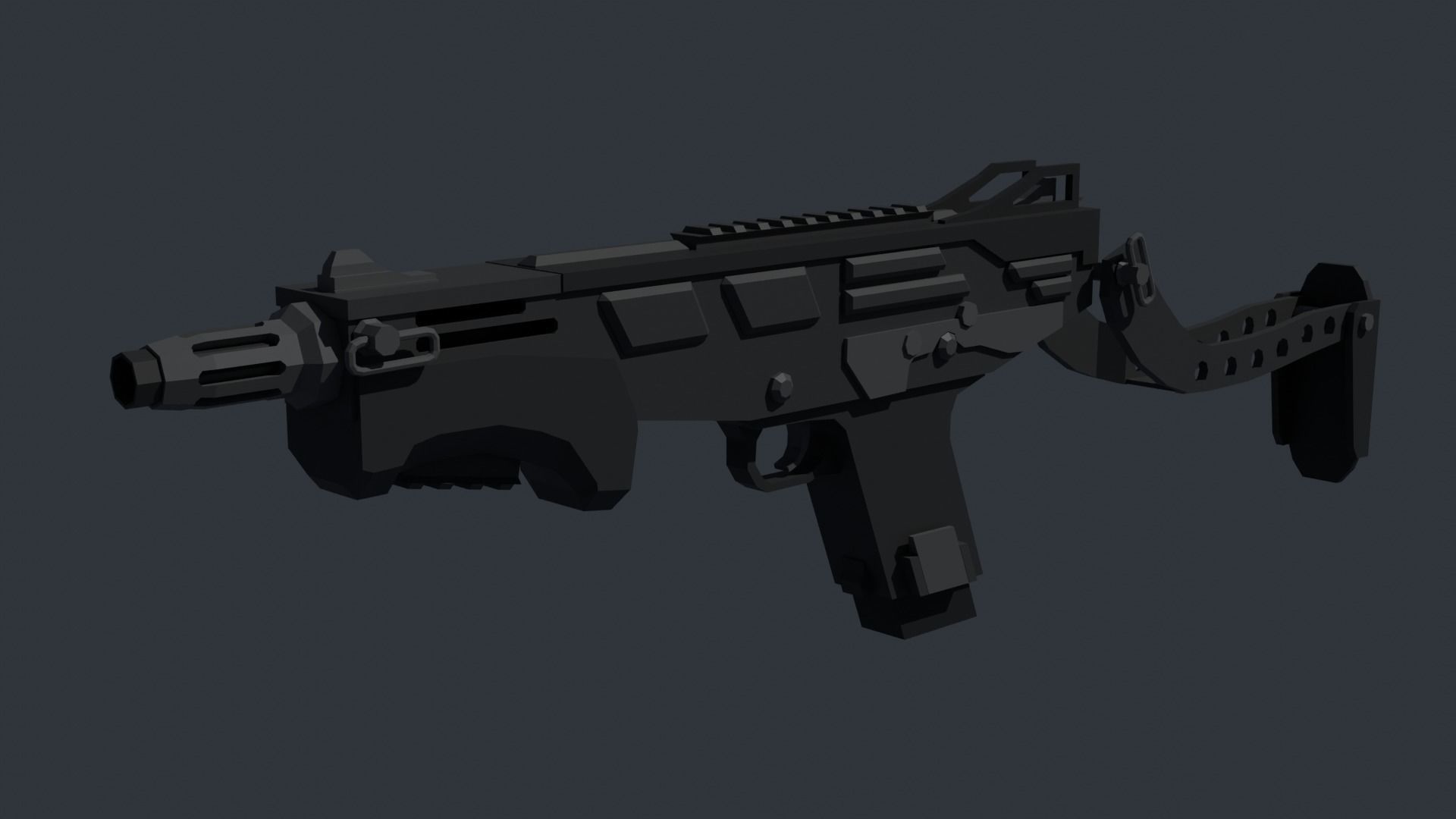 MAG-7 lowpoly shotgun Low-poly 3D model_3