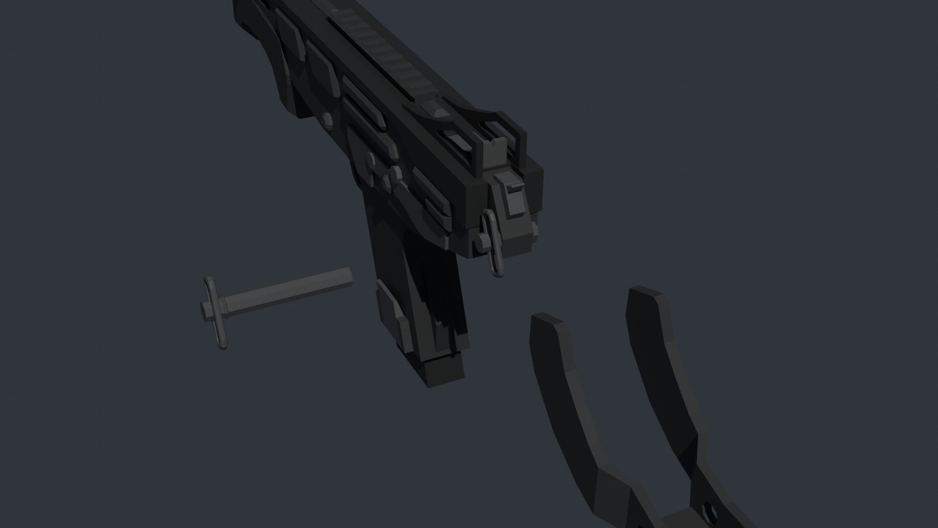 MAG-7 lowpoly shotgun Low-poly 3D model_8