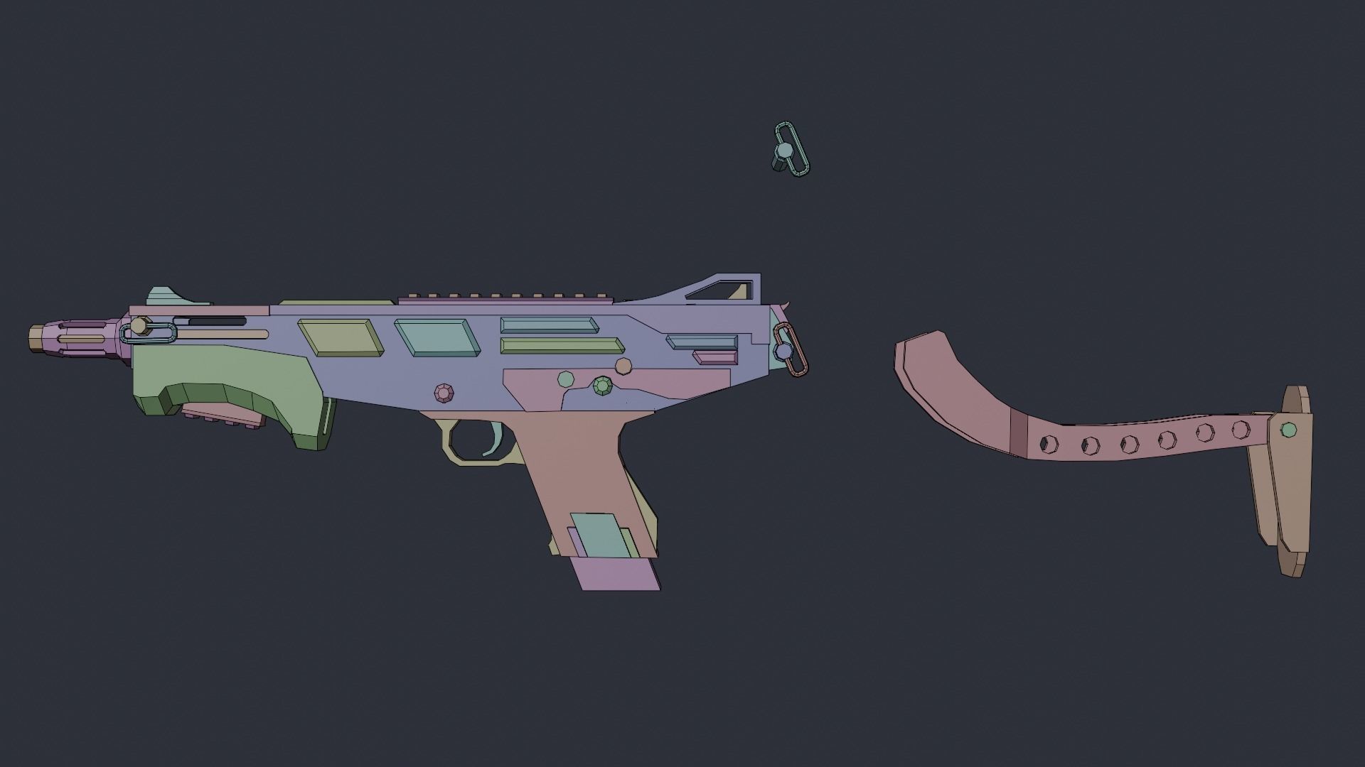 MAG-7 lowpoly shotgun Low-poly 3D model_11