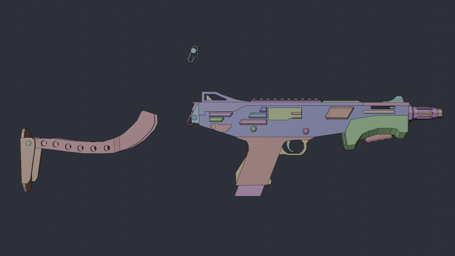 MAG-7 lowpoly shotgun Low-poly 3D model_12