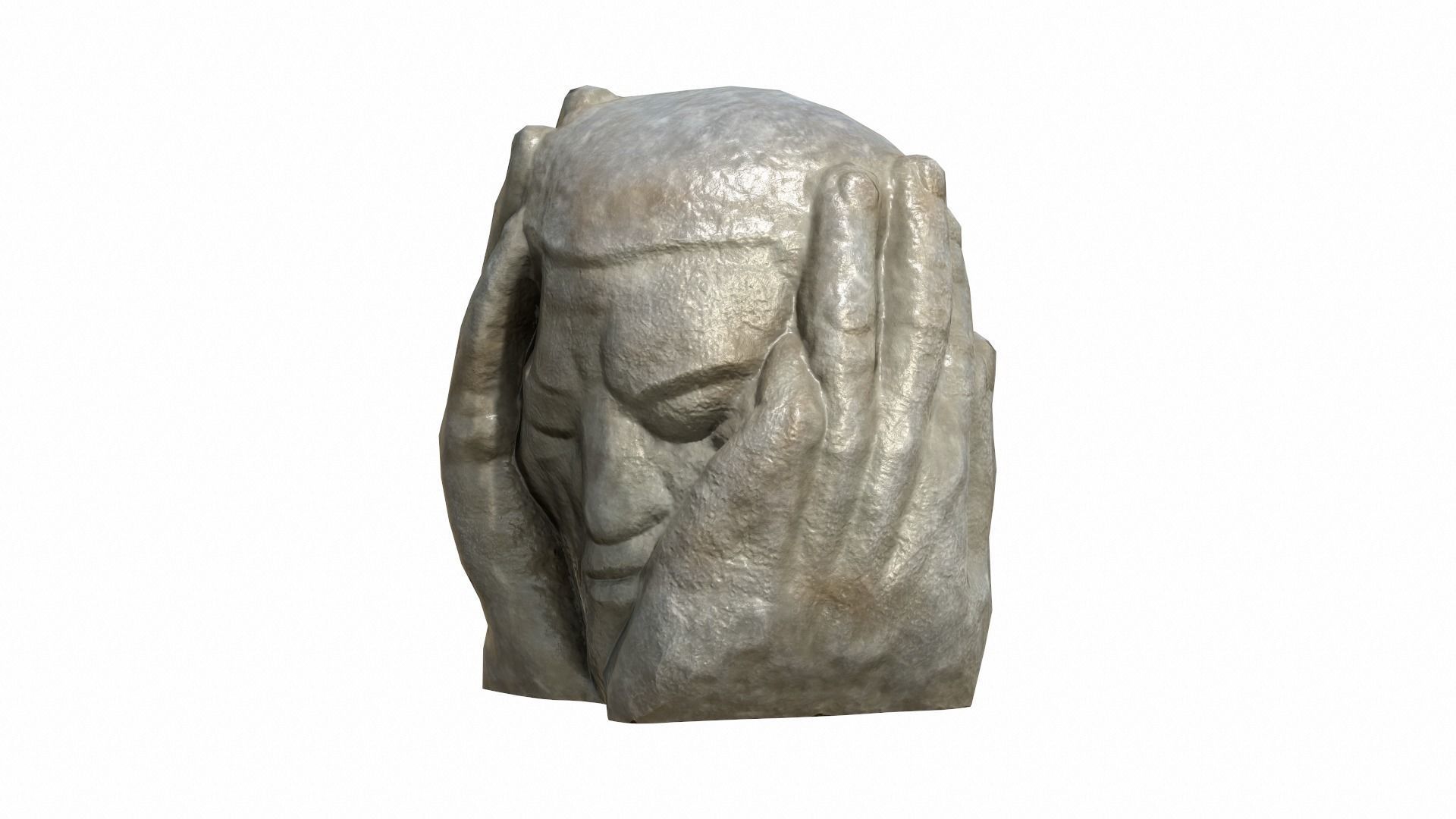 Statue Low Poly 012 Low-poly 3D model_7