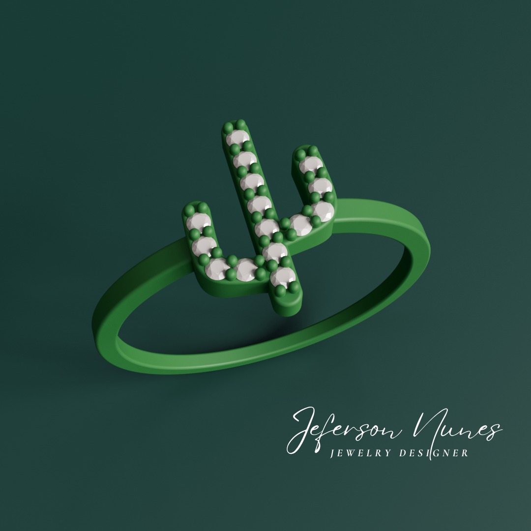 Ring Anel Cacto A1033 3D print model_3