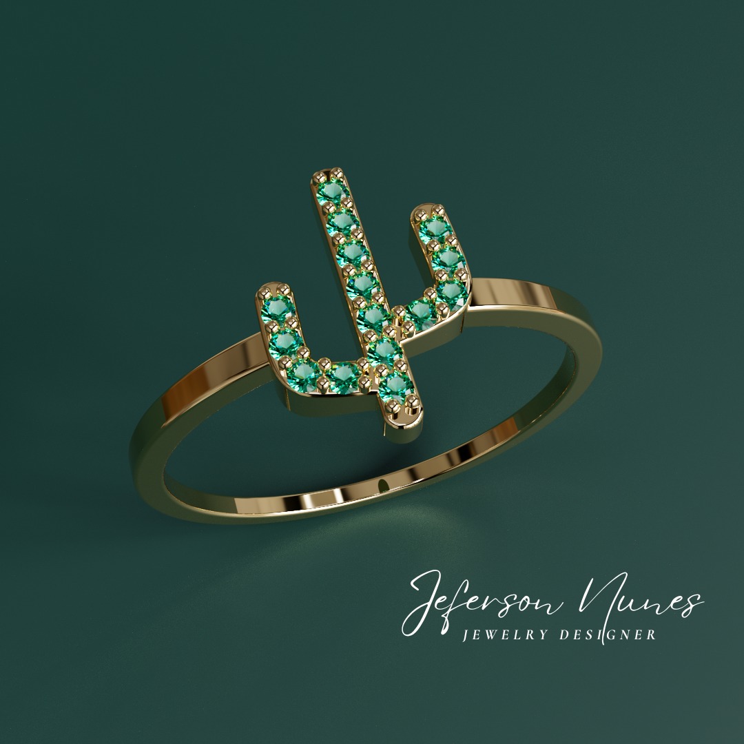 Ring Anel Cacto A1033 3D print model_1