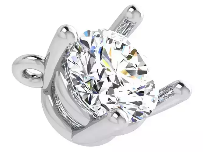 Round Cut Diamond Basket Setting Pendant 4774