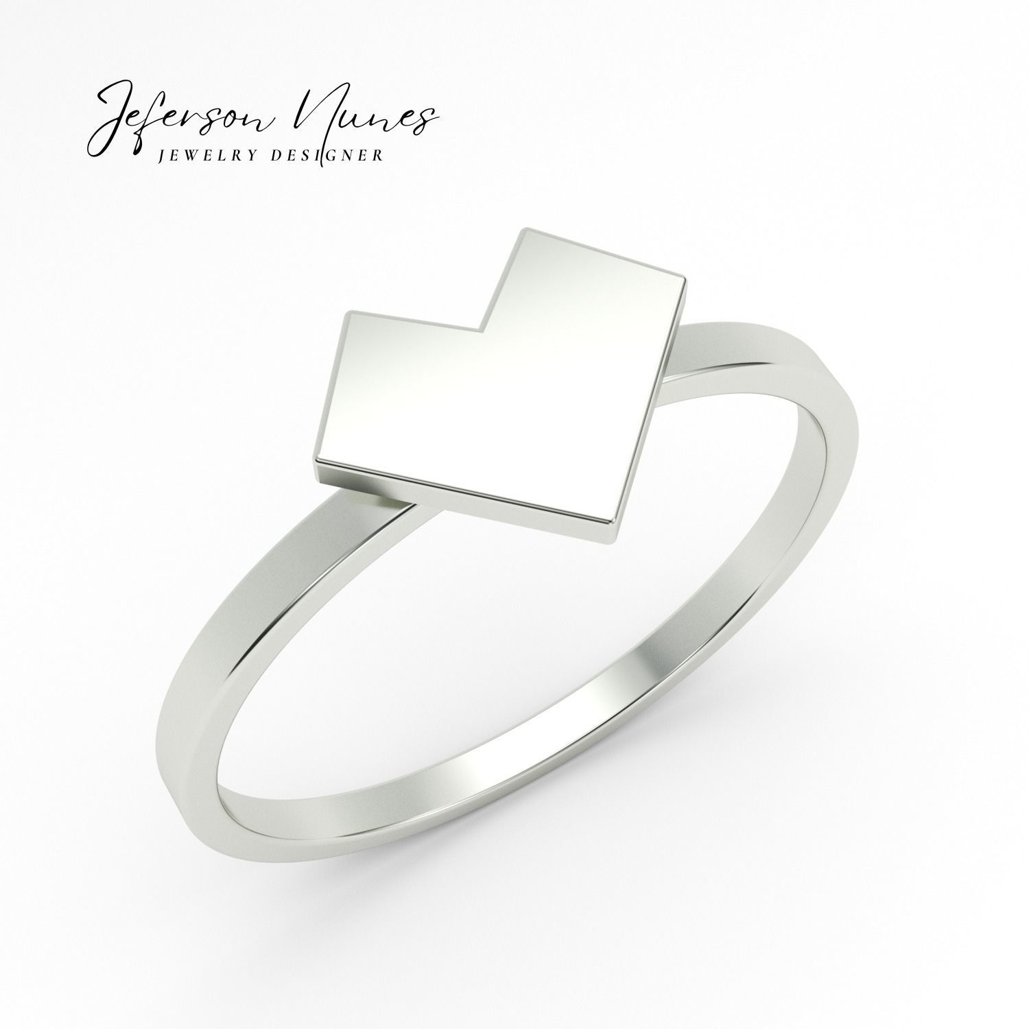 Anel Coracao A1034 3D print model_1