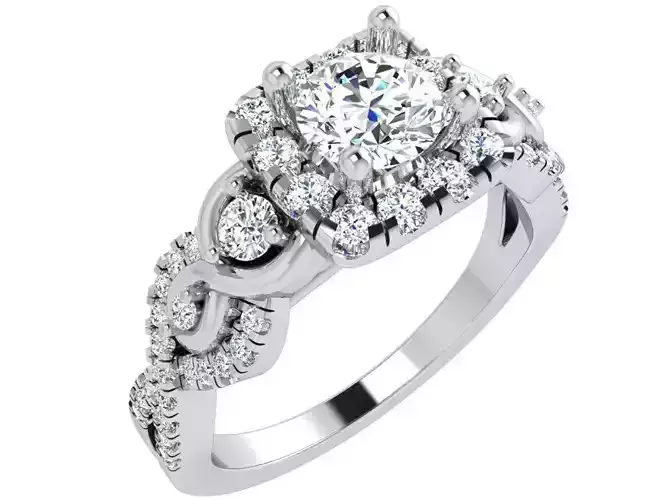 Princess Diamond Twisted Ring 4780