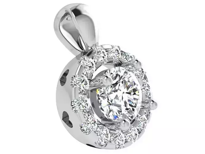 Round Halo Heart Pendant 4781