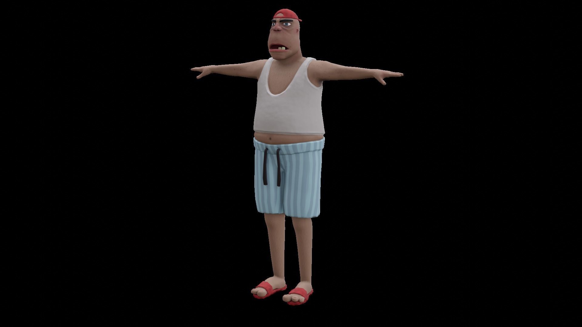 Doug - Rigged Animated Looney Character Low-poly 3D model_3