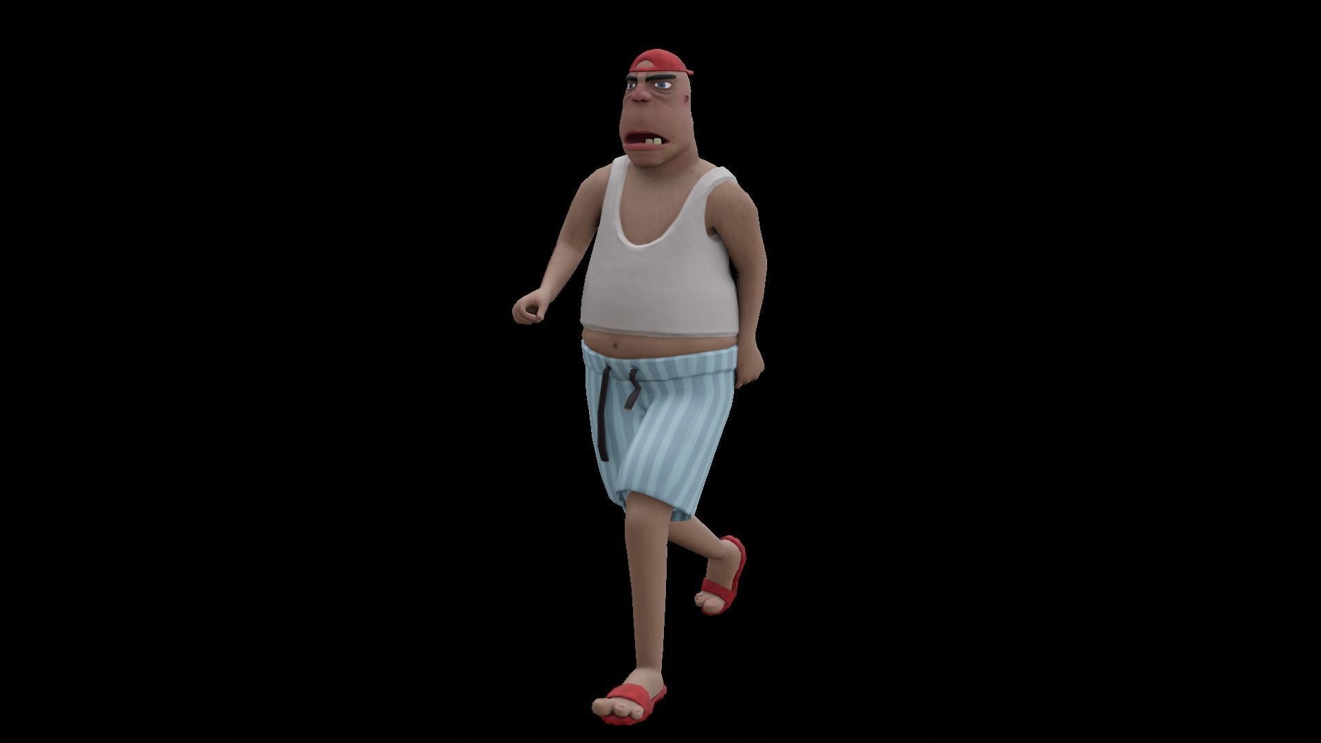 Doug - Rigged Animated Looney Character Low-poly 3D model_10