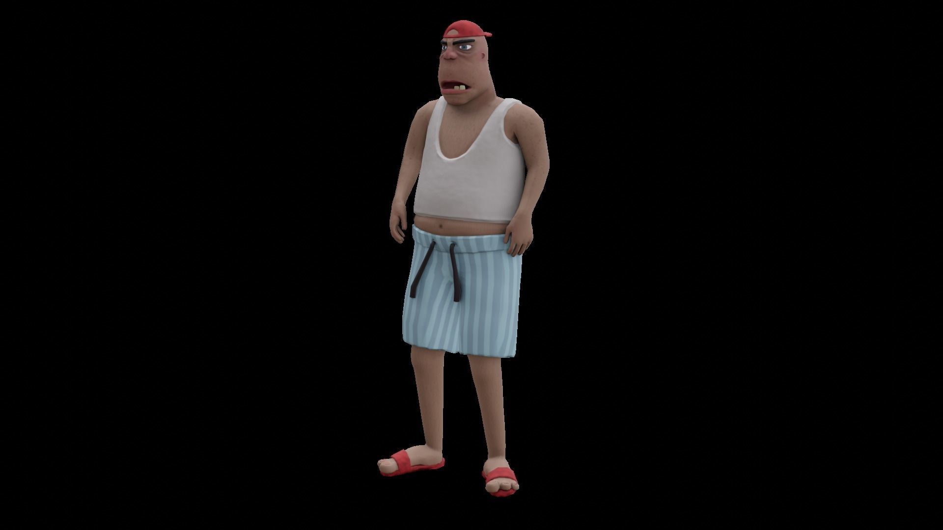 Doug - Rigged Animated Looney Character Low-poly 3D model_9