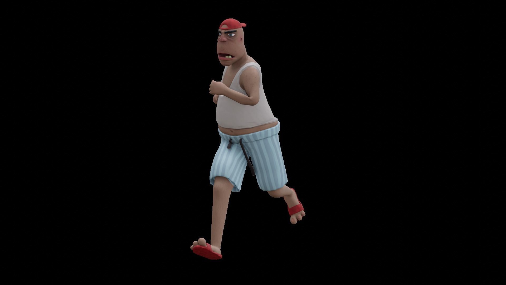 Doug - Rigged Animated Looney Character Low-poly 3D model_11