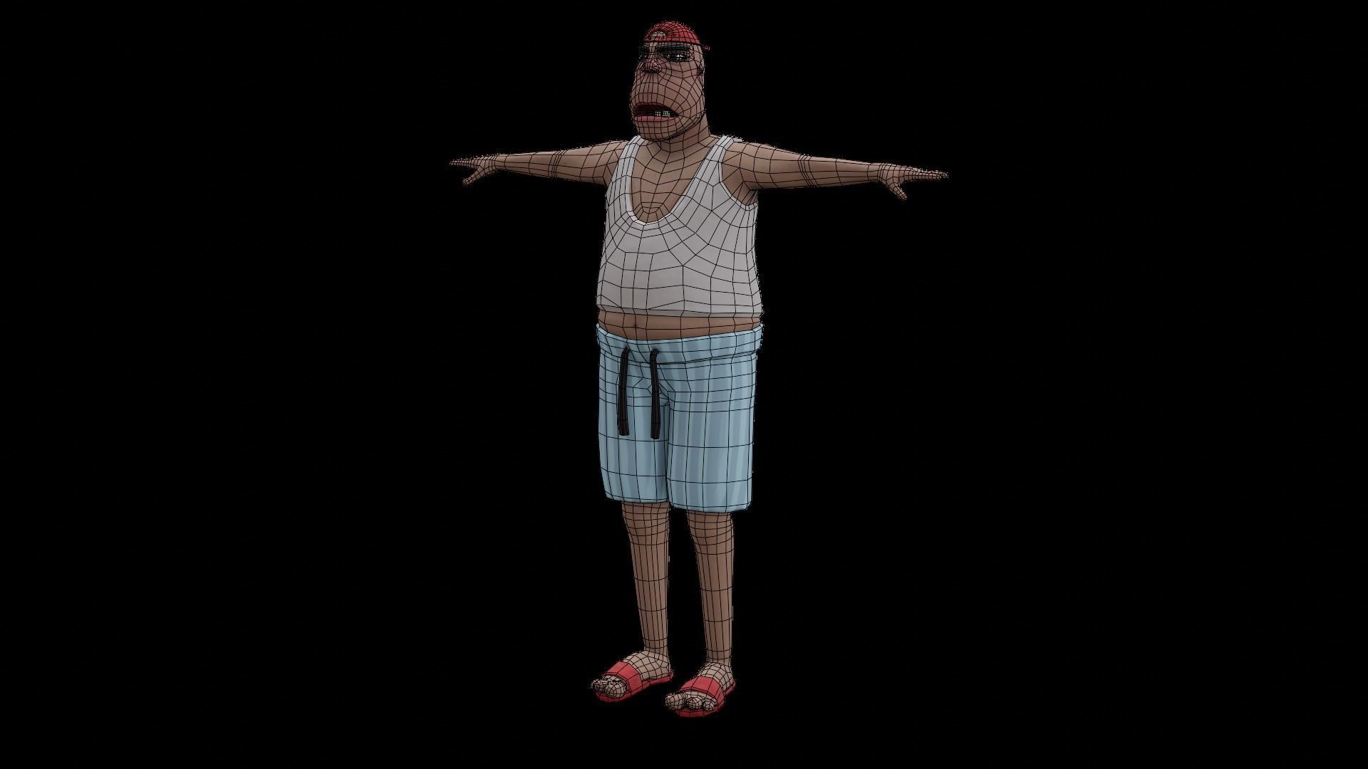 Doug - Rigged Animated Looney Character Low-poly 3D model_5
