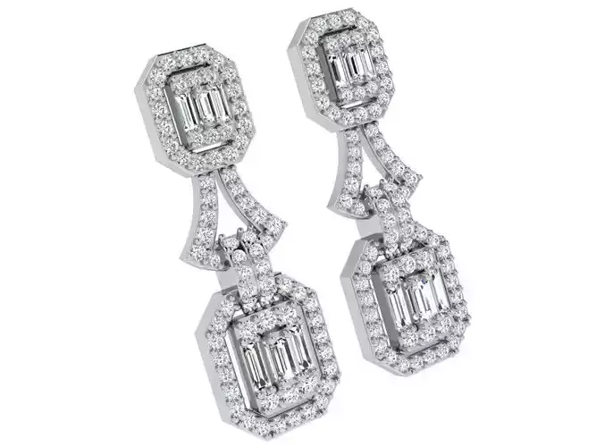Emerald Halo Earring 4786