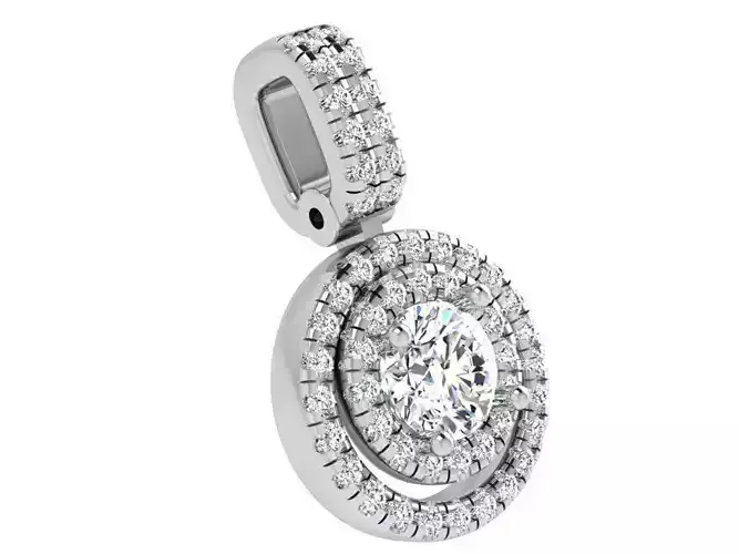 Round Double Halo Pendant 4787