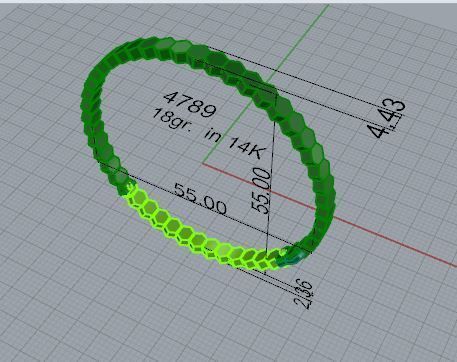 Hexagonal Bracelet 4789 3D print model_7