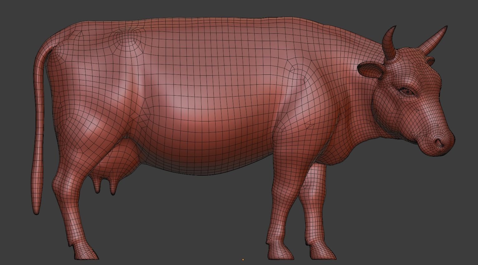 cow 3d model with realistic texture Low-poly 3D model_8