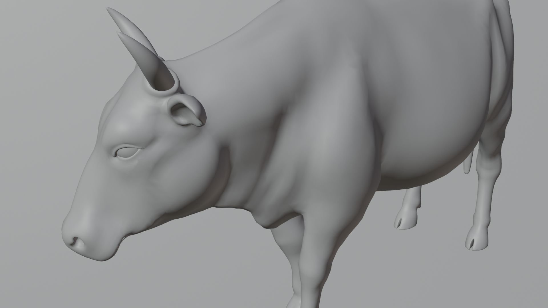 cow 3d model with realistic texture Low-poly 3D model_10