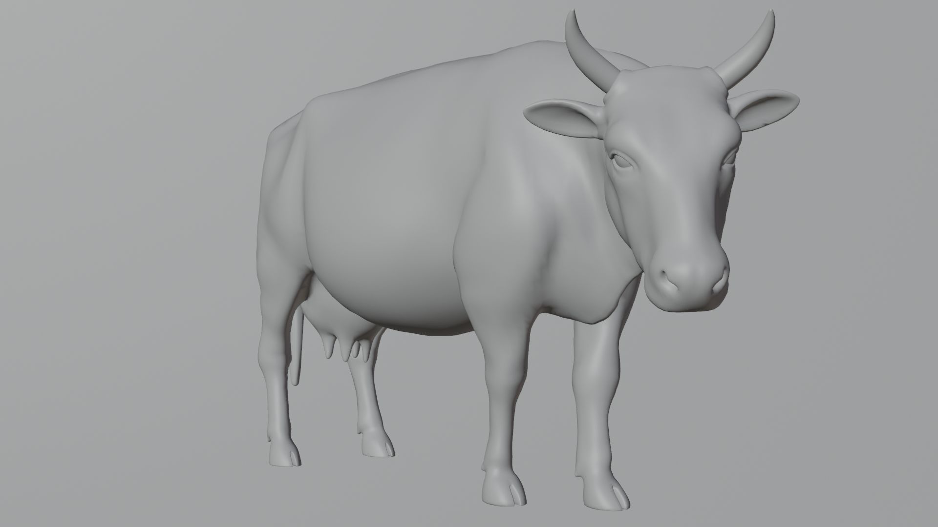 cow 3d model with realistic texture Low-poly 3D model_5