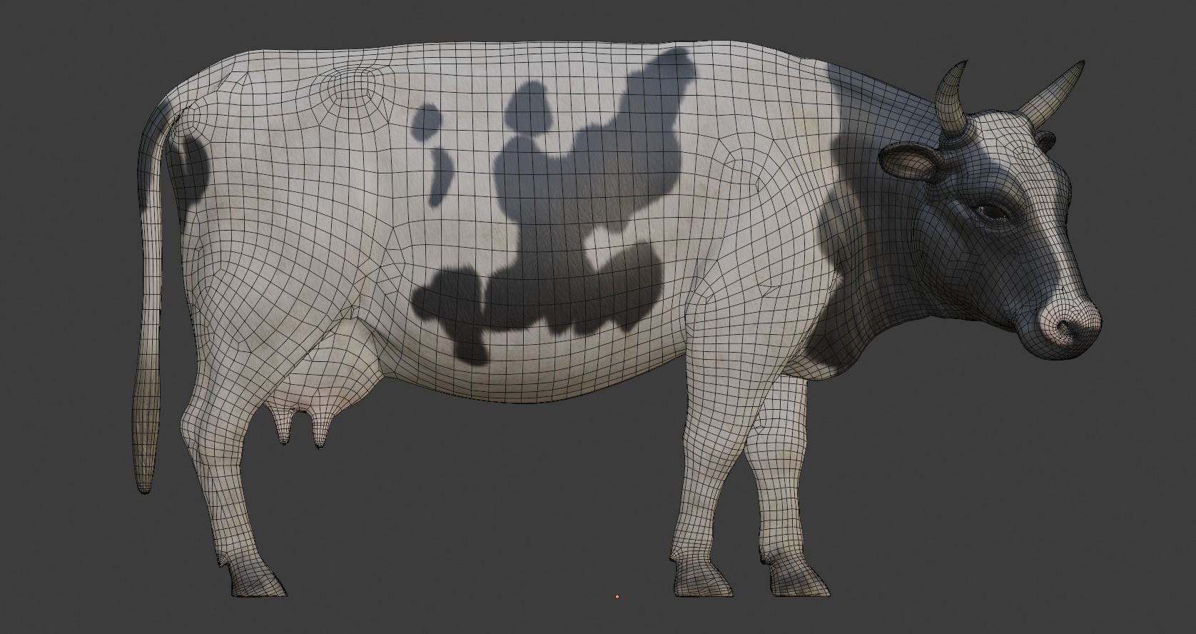 cow 3d model with realistic texture Low-poly 3D model_2