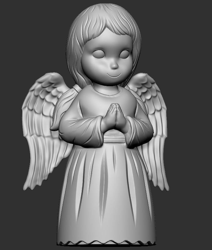 praying baby angel  3D print model_53