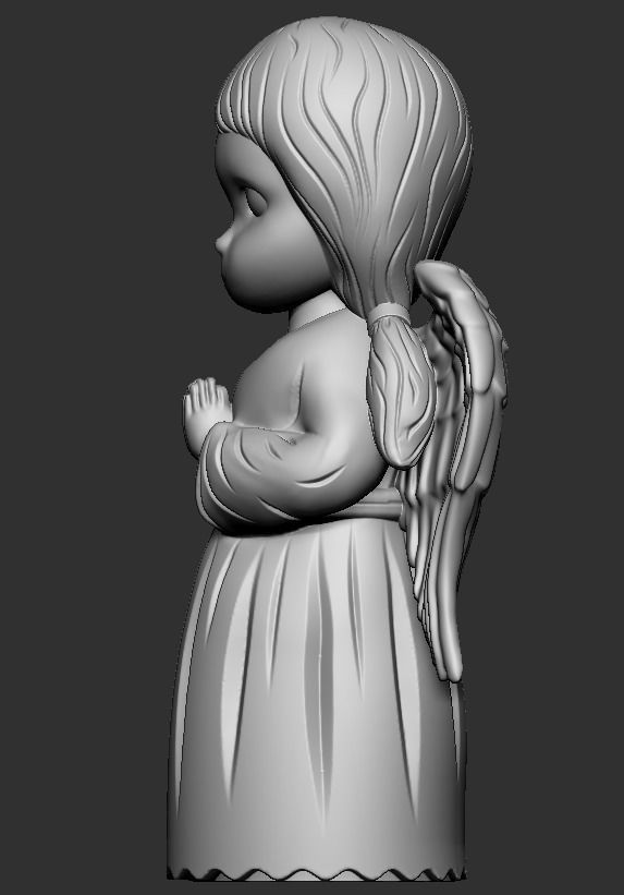 praying baby angel  3D print model_38