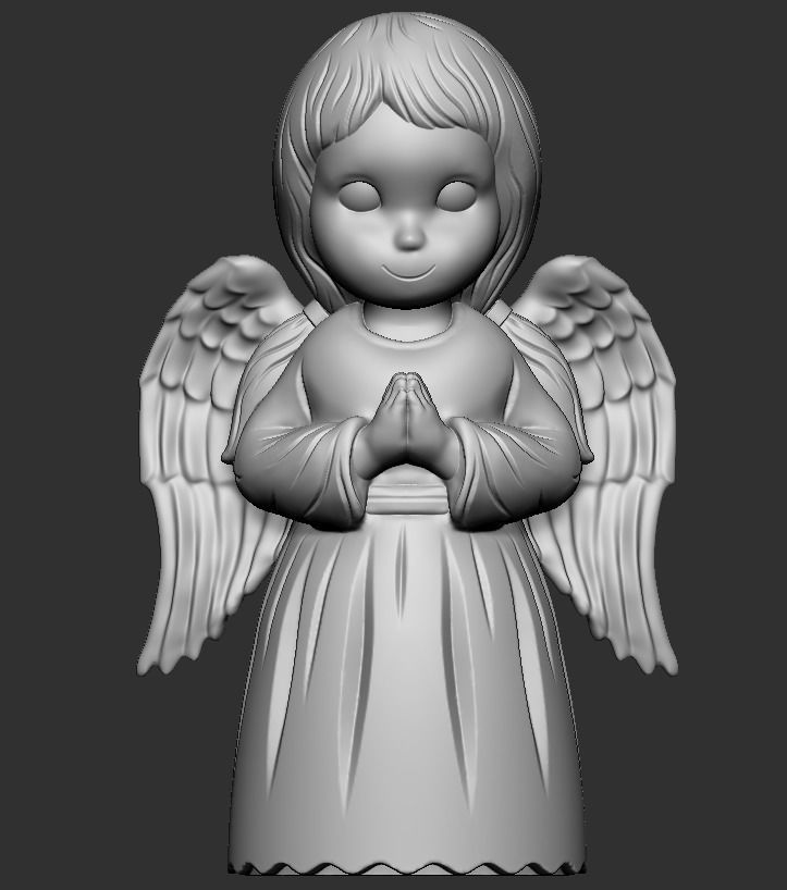 praying baby angel  3D print model_37