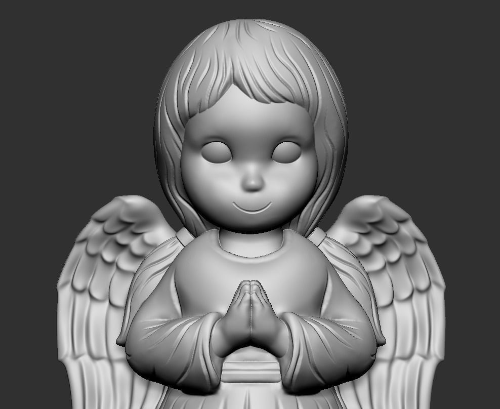 praying baby angel  3D print model_55