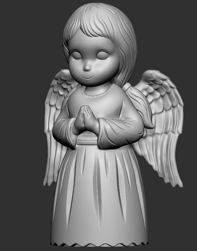 praying baby angel  3D print model_36