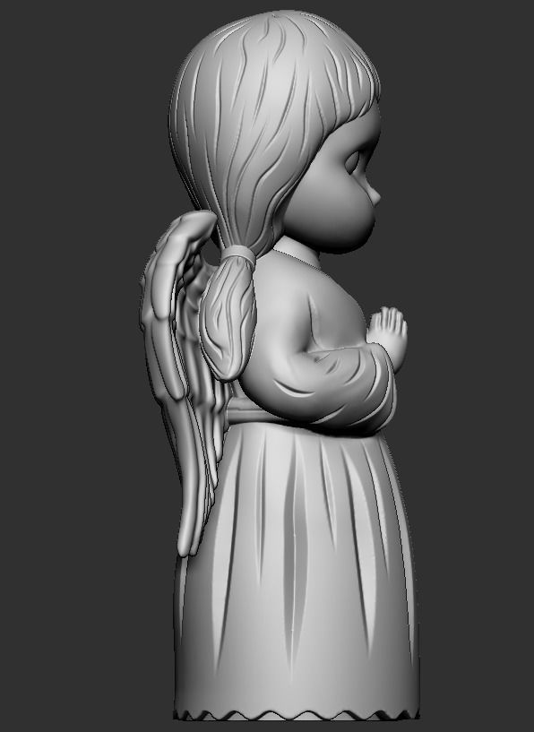 praying baby angel  3D print model_44