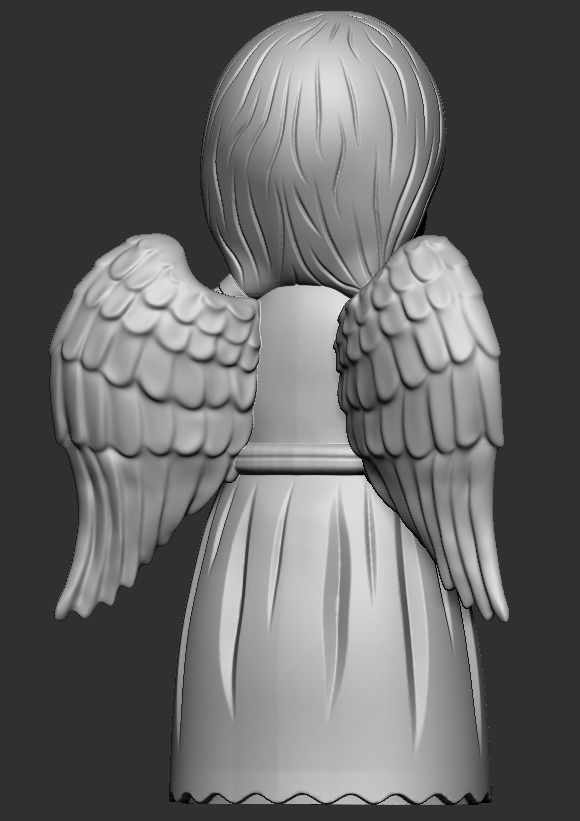 praying baby angel  3D print model_4