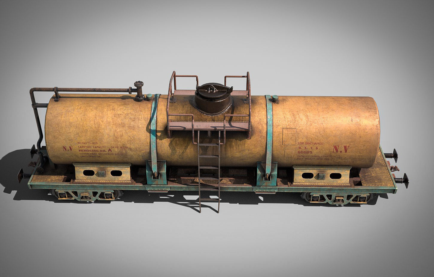 Tank wagon Low-poly 3D model_4
