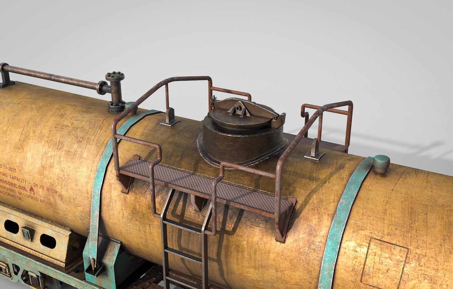 Tank wagon Low-poly 3D model_7