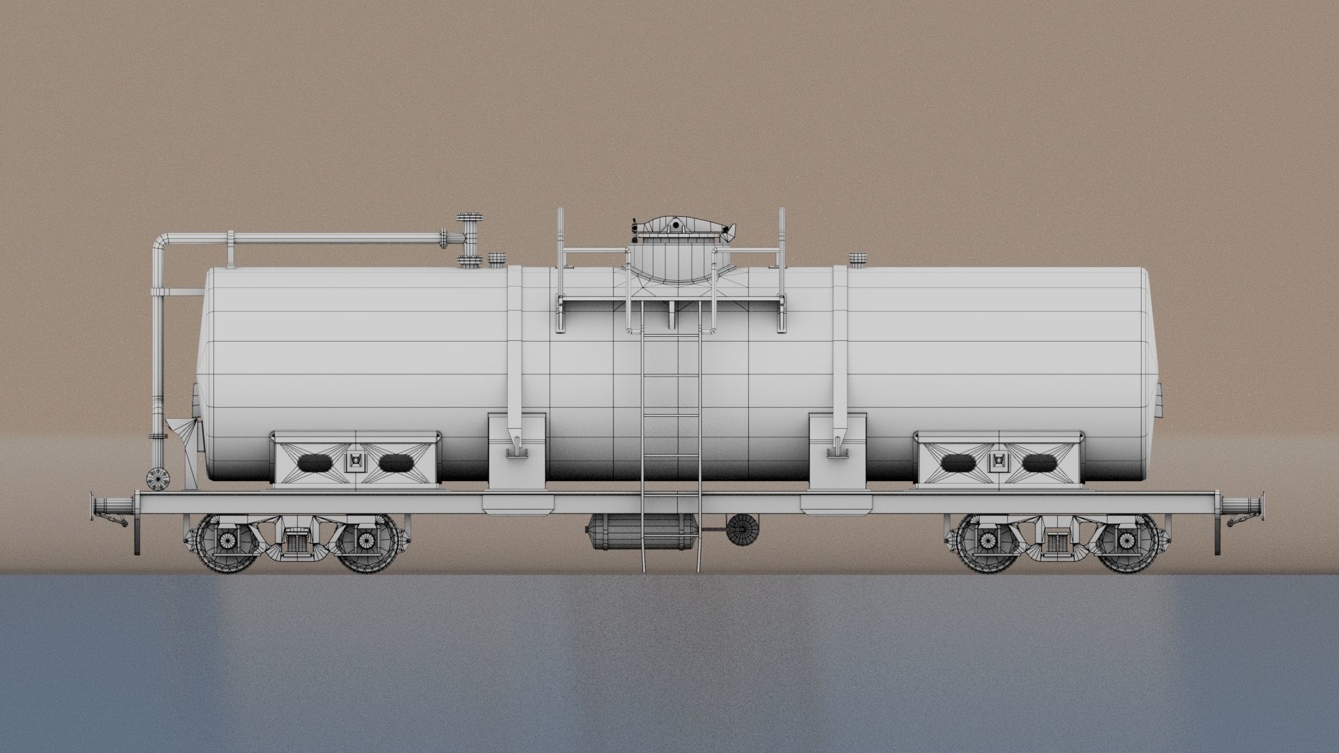 Tank wagon Low-poly 3D model_8