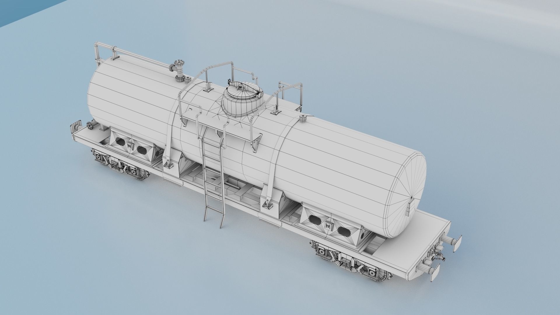 Tank wagon Low-poly 3D model_10